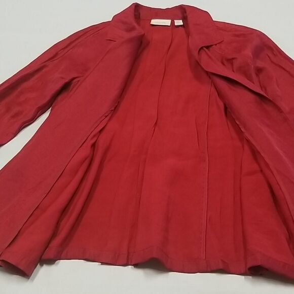 Chicos Blazer Women's Red Open Front Size 0 Chest pit to pit 19" or medium - Picture 5 of 10